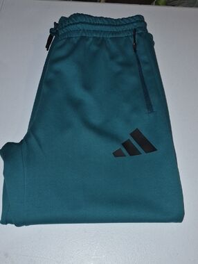adidas Teal Green Track Pants with Black Logo